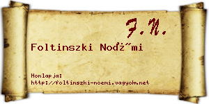Foltinszki Noémi névjegykártya
